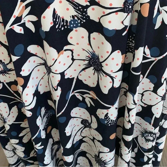 Eloquii Dress Plus 22W Blue Floral Whimsical Long Bell Sleeves 22 Novelty Print - Picture 6 of 14